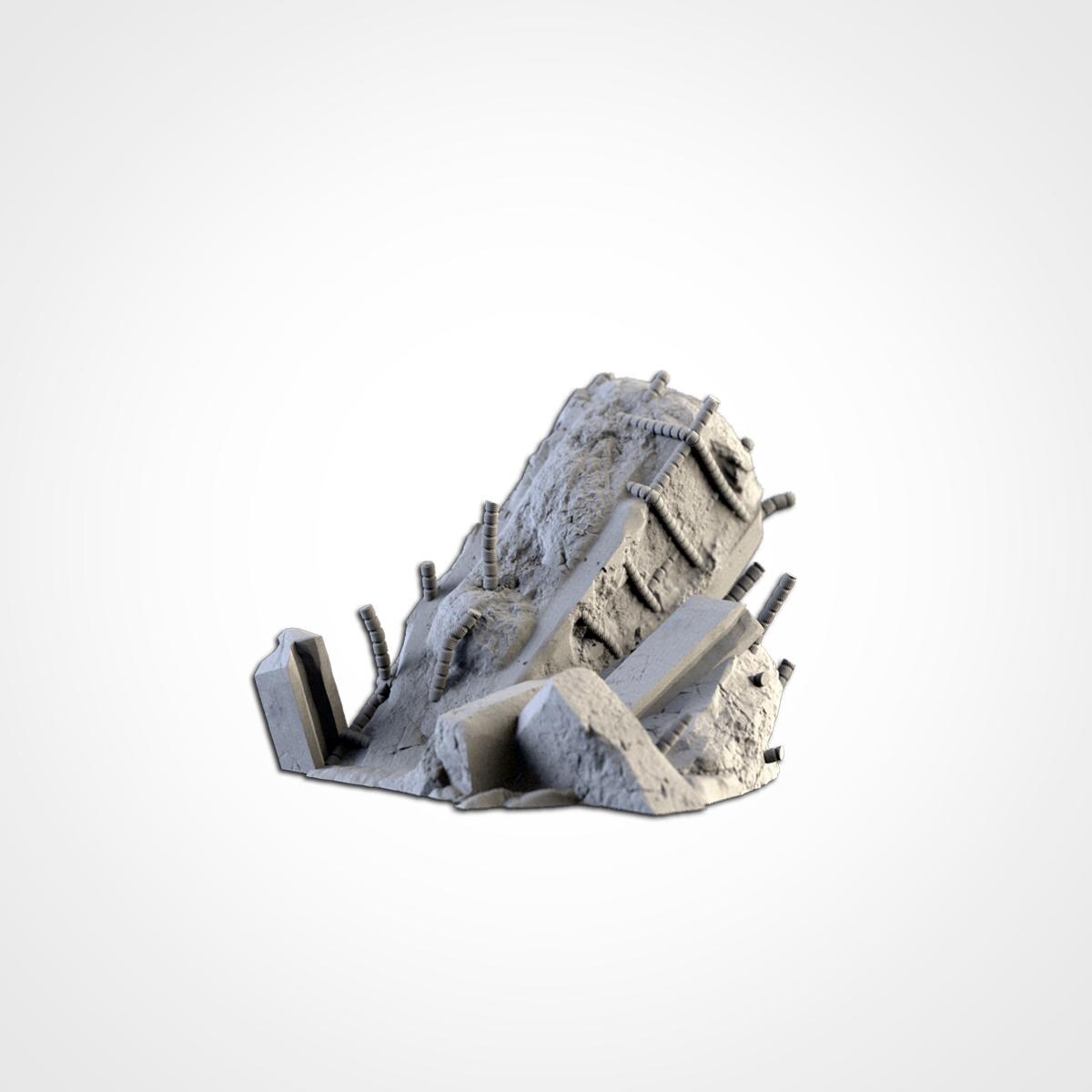 City Debris Scatter Terrain Set | 32mm Wargaming Rubble & Barricades | Post Apocalyptic Tabletop Scenery | Sci-Fi Battlefield Cover