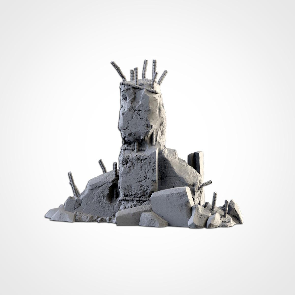 City Debris Scatter Terrain Set | 32mm Wargaming Rubble & Barricades | Post Apocalyptic Tabletop Scenery | Sci-Fi Battlefield Cover
