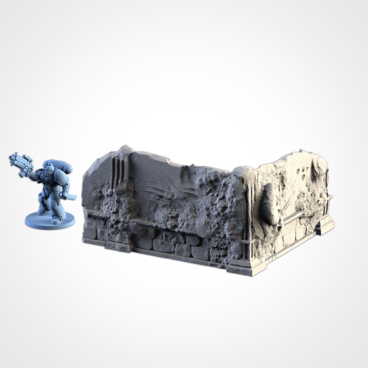 Infected Ruins Terrain Set | 32mm Corrupted Diseased Building Scenery | Plague Wargaming Tabletop Horror | RPG Diorama