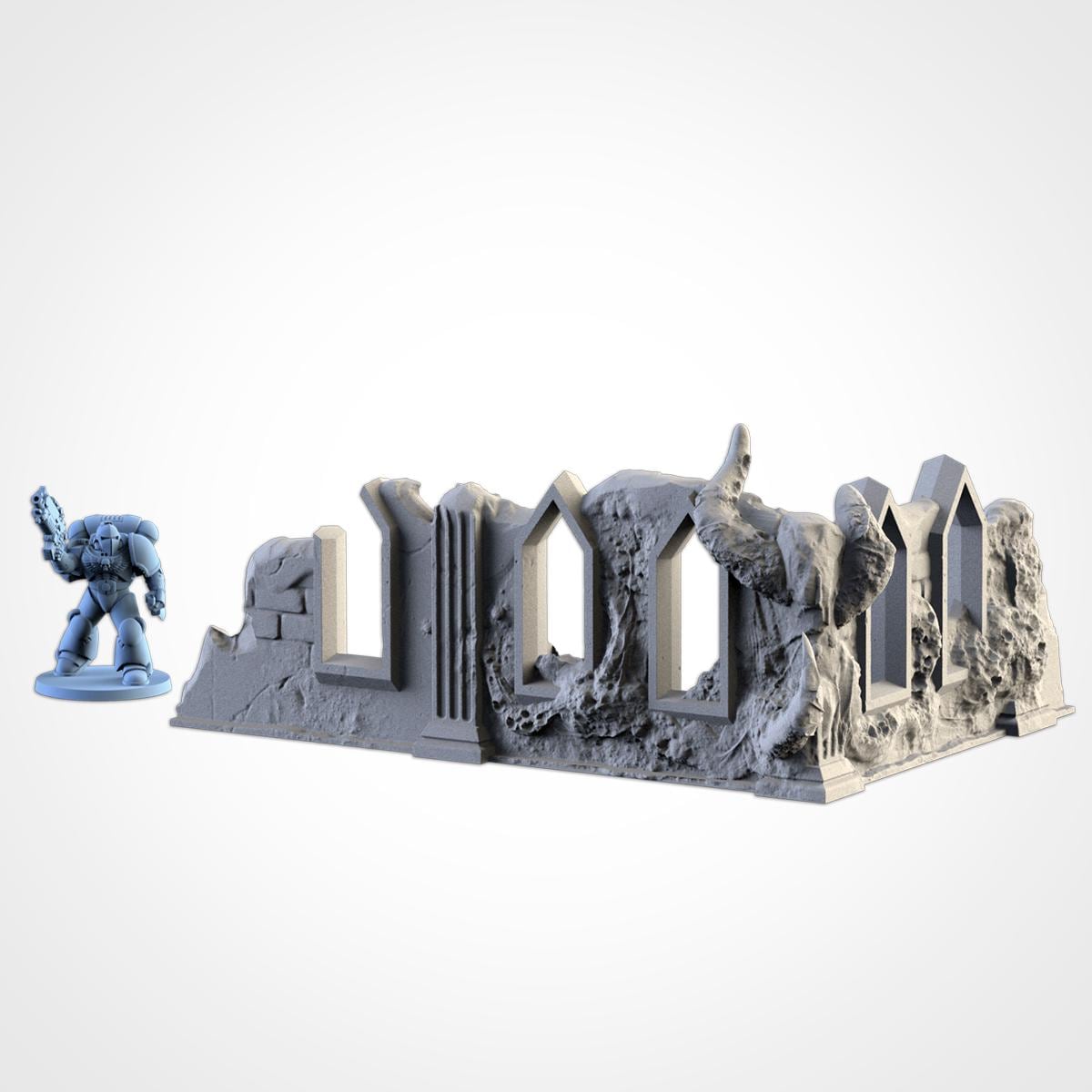 Infected Ruins Terrain Set | 32mm Corrupted Diseased Building Scenery | Plague Wargaming Tabletop Horror | RPG Diorama