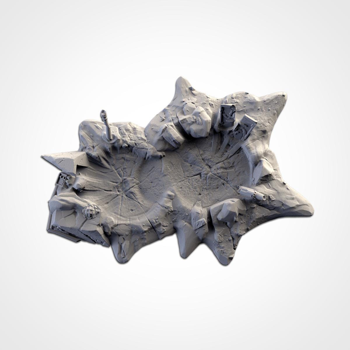 Bomb Craters Terrain Set | 32mm Battlefield Blast Crater Scenery | Post Apocalyptic Wargaming Tabletop Cover | War Torn Sci-Fi Diorama