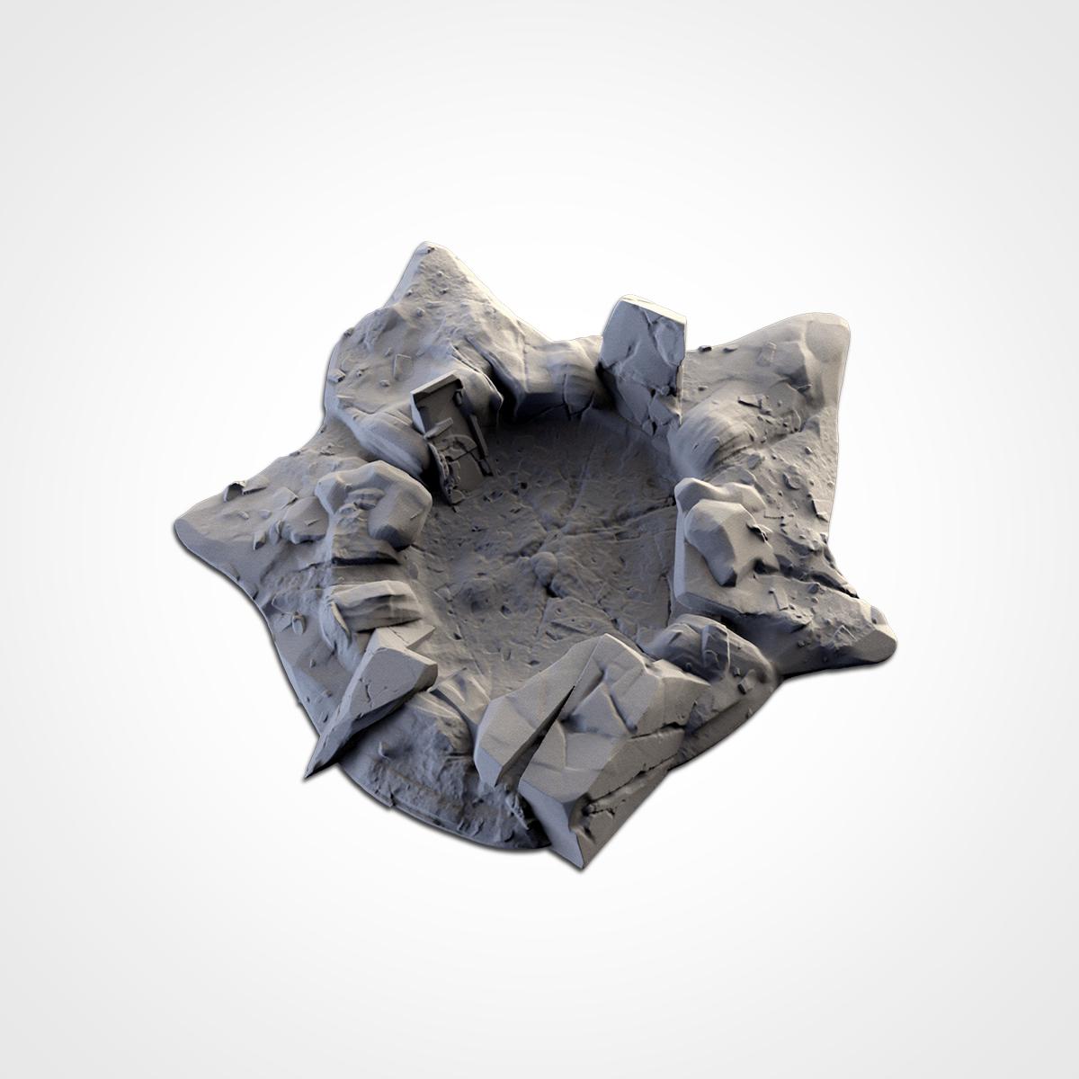 Bomb Craters Terrain Set | 32mm Battlefield Blast Crater Scenery | Post Apocalyptic Wargaming Tabletop Cover | War Torn Sci-Fi Diorama