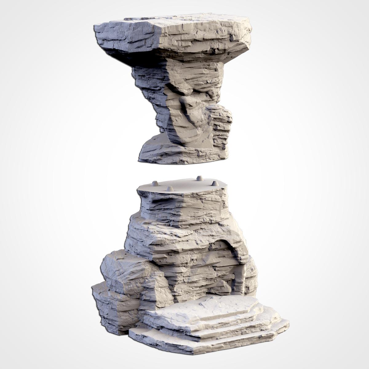 Rocky Mountains Terrain Set | 32mm Cliffs Hills & Rock Formations | Tabletop Wargaming Desert Scenery | Fantasy Sci-Fi RPG Landscape