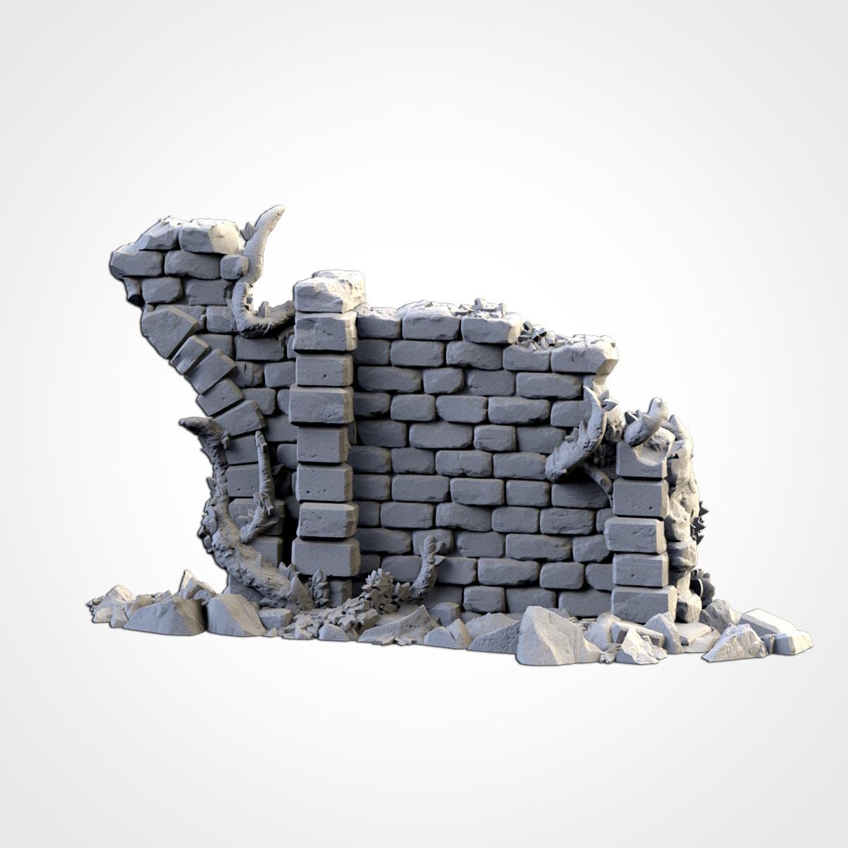 Abandoned City Ruins Terrain Set | 32mm Ruined Medieval Town Buildings | Tabletop Wargaming Fantasy Scenery | Cursed Village RPG Diorama