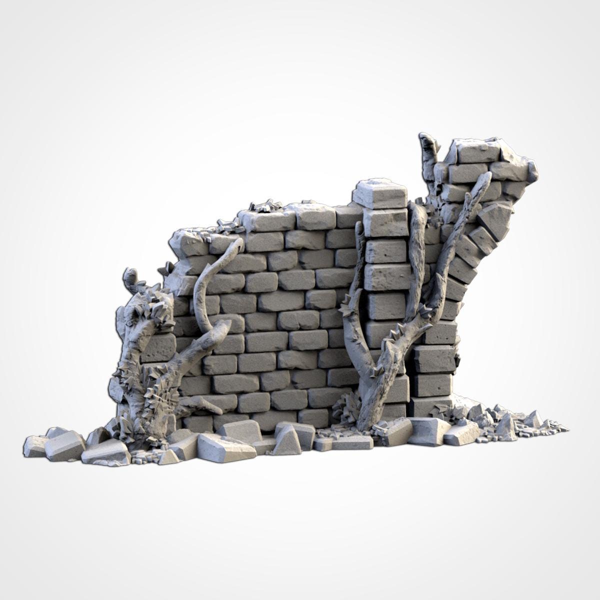Abandoned City Ruins Terrain Set | 32mm Ruined Medieval Town Buildings | Tabletop Wargaming Fantasy Scenery | Cursed Village RPG Diorama