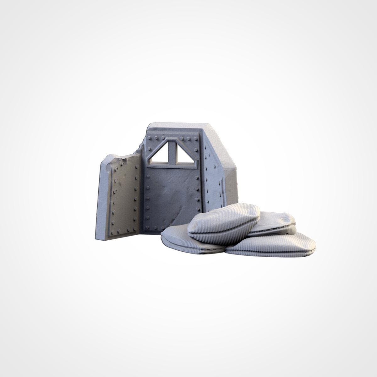 Street Barricades Terrain Set | 32mm Sandbags Barrels & Fences Cover | Tabletop Wargaming Scatter Scenery | Sci-Fi WWII Urban Defenses