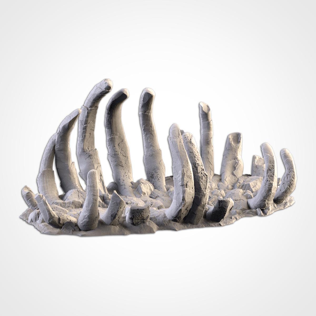 Giant Bones Terrain Set | 32mm Monster Skeleton Dragon Ribcage Scenery | Fantasy Tabletop Wargaming Graveyard | Undead RPG Diorama