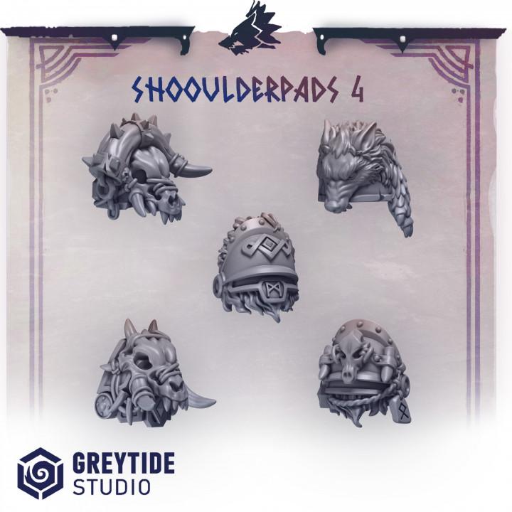 Primal Hounds Shoulderpads 4 for Wargames & Skirmish Tabletop 3d Printed Kit Bash Custom Bits