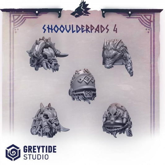 Primal Hounds Shoulderpads 4 for Wargames & Skirmish Tabletop 3d Printed Kit Bash Custom Bits