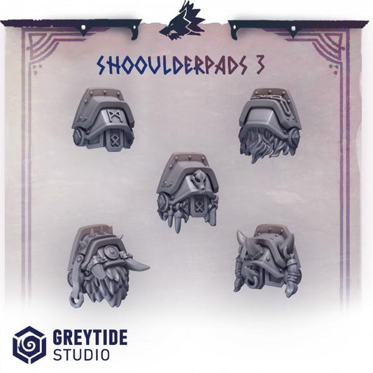 Primal Hounds Shoulderpads 3 for Wargames & Skirmish Tabletop 3d Printed Kit Bash Custom Bits