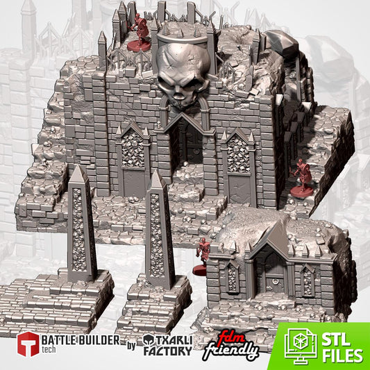 Cursed Mausoleum Terrain | 32mm Gothic Crypt Tomb Graveyard Scenery | Fantasy Tabletop Wargaming Building | Undead Haunted RPG Diorama