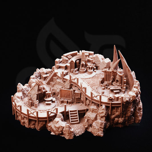 Adventurer Camp Terrain Set | 28mm Modular Fantasy Tents Encampment | Wilderness Hunter Tabletop RPG Scenery | DnD Mountain Base Diorama