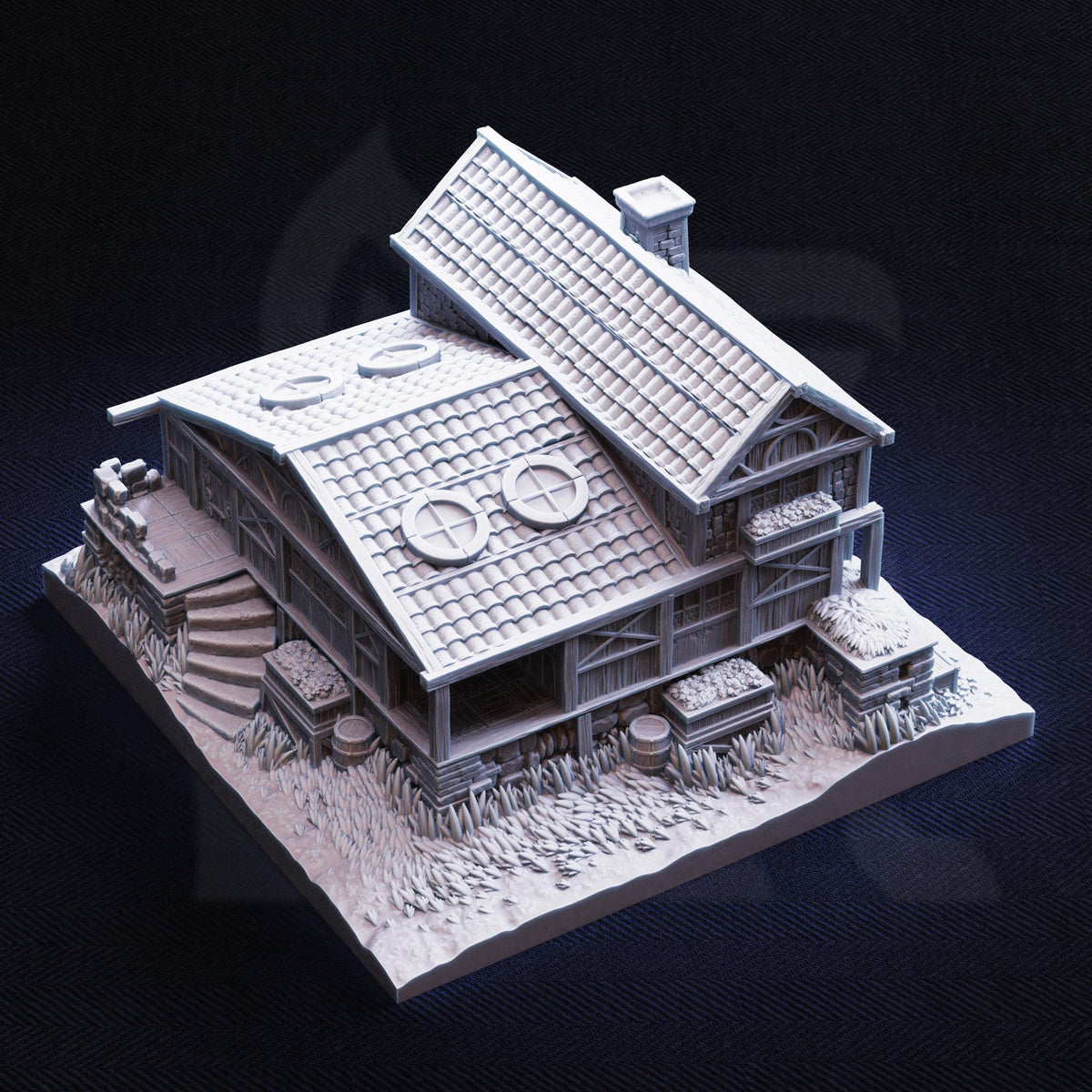 Fantasy Tavern Inn Terrain Set | 28mm Multi Level Bar with Secret Hideout Basement | Tabletop RPG Scenery & Furniture | DnD City Diorama