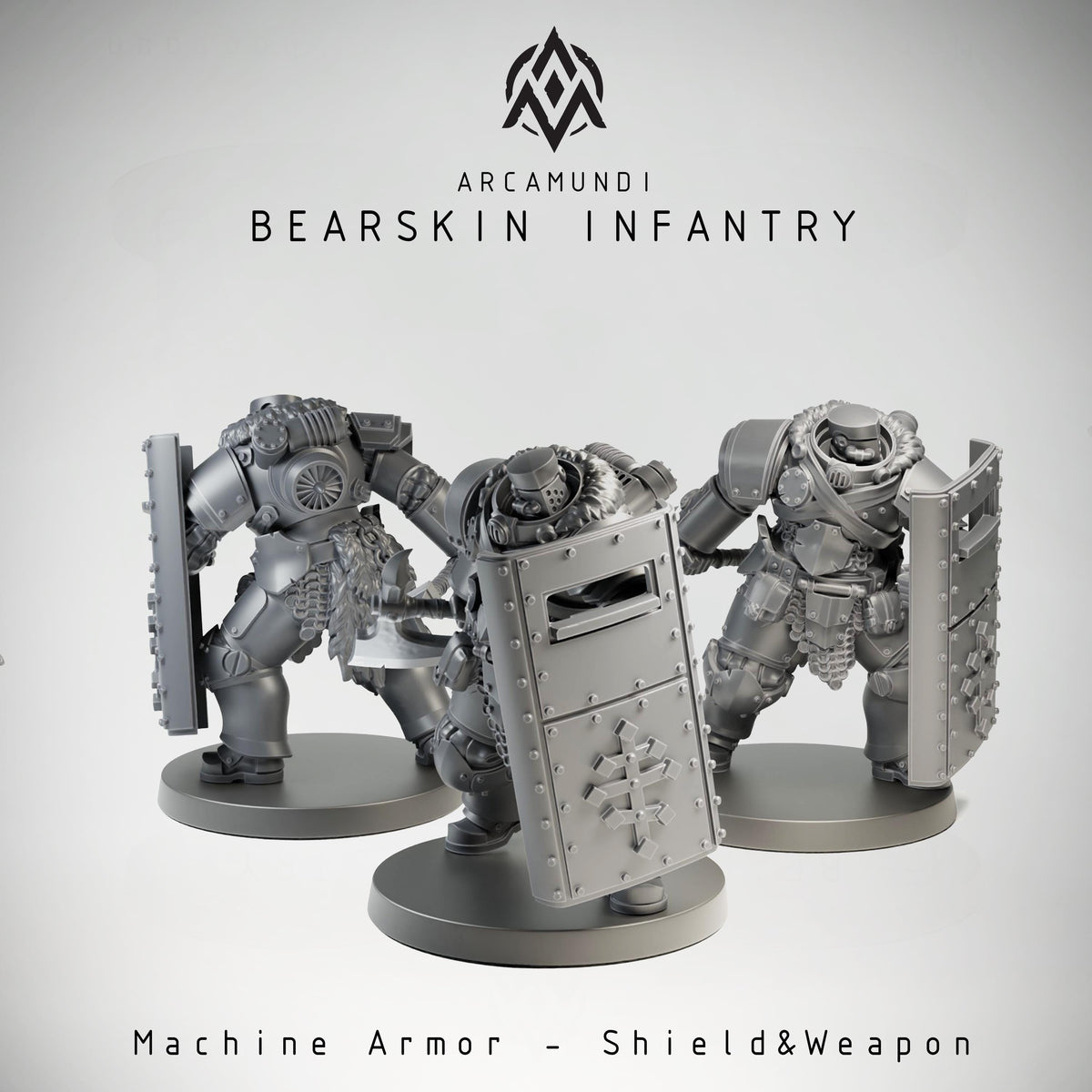 Heavy Machine Armor Infantry Miniature | 32mm Dieselpunk Armored Soldier Resin Mini | Unpainted Grimdark Wargaming Figure | Trench Knight