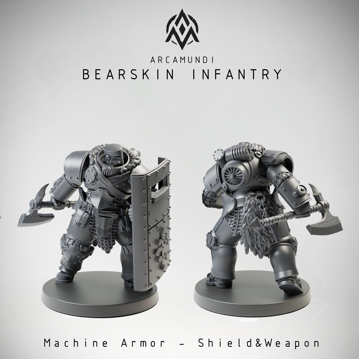 Heavy Machine Armor Infantry Miniature | 32mm Dieselpunk Armored Soldier Resin Mini | Unpainted Grimdark Wargaming Figure | Trench Knight