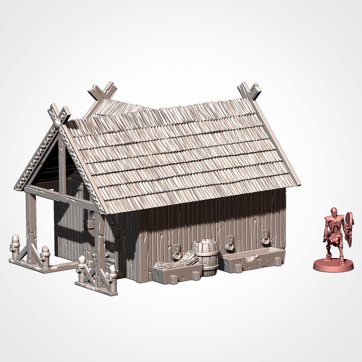Medieval Viking Village Terrain Set | 32mm Thatched Timber House Scenery | Fantasy Tabletop Wargaming Buildings | Norse Saxon RPG Diorama