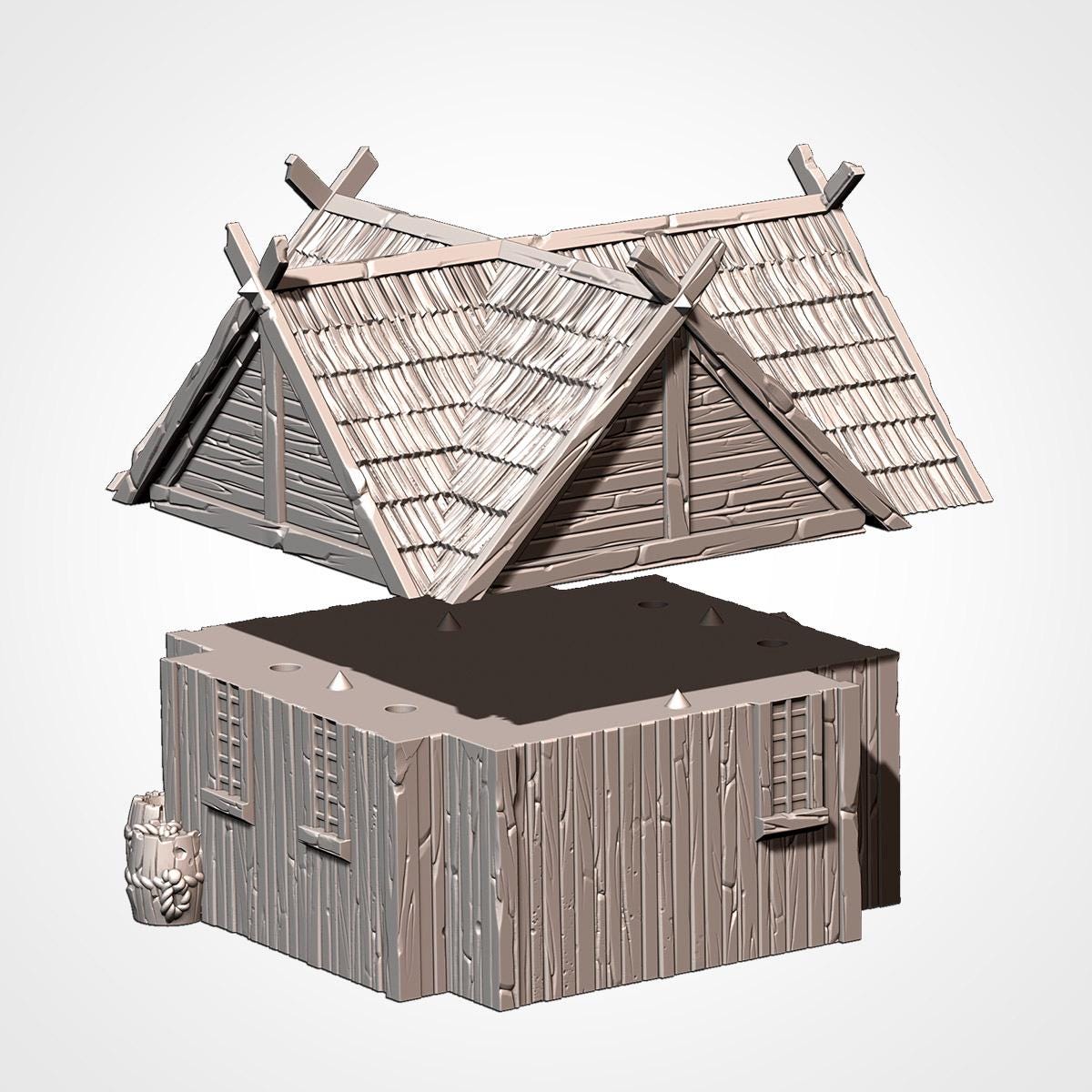 Medieval Viking Village Terrain Set | 32mm Thatched Timber House Scenery | Fantasy Tabletop Wargaming Buildings | Norse Saxon RPG Diorama