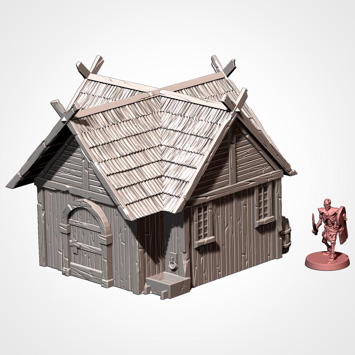 Medieval Viking Village Terrain Set | 32mm Thatched Timber House Scenery | Fantasy Tabletop Wargaming Buildings | Norse Saxon RPG Diorama