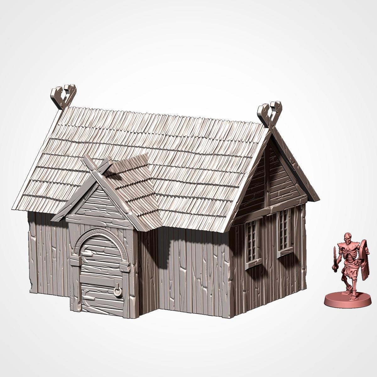 Medieval Viking Village Terrain Set | 32mm Thatched Timber House Scenery | Fantasy Tabletop Wargaming Buildings | Norse Saxon RPG Diorama