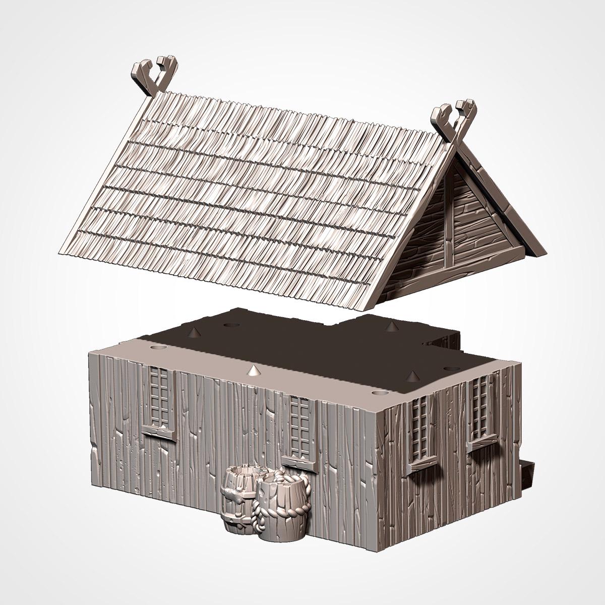 Medieval Viking Village Terrain Set | 32mm Thatched Timber House Scenery | Fantasy Tabletop Wargaming Buildings | Norse Saxon RPG Diorama