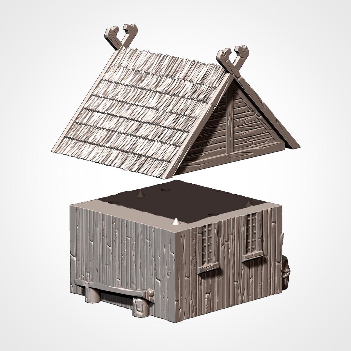 Medieval Viking Village Terrain Set | 32mm Thatched Timber House Scenery | Fantasy Tabletop Wargaming Buildings | Norse Saxon RPG Diorama