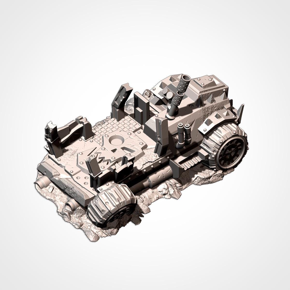Crashed Orc Buggies Terrain Set | 32mm Destroyed Sci-Fi Vehicle Wrecks | Tabletop Wargaming Battlefield Cover | Post Apocalyptic Diorama