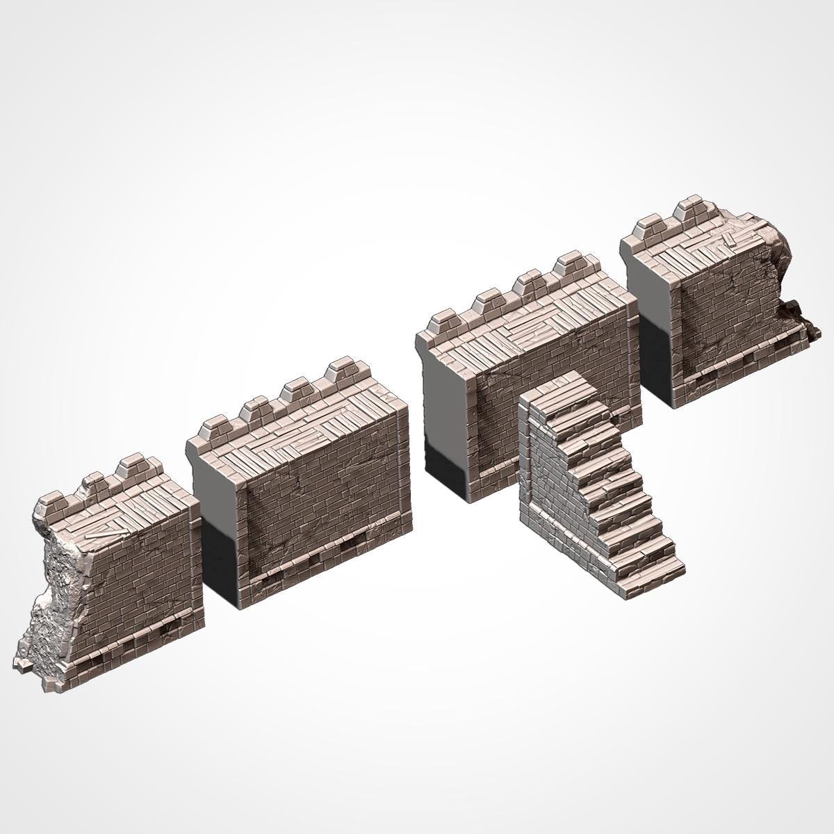 Medieval Castle Fortress Terrain Set | 32mm Fantasy Stronghold Walls & Towers | Tabletop Wargaming Scenery Building | RPG Keep Diorama