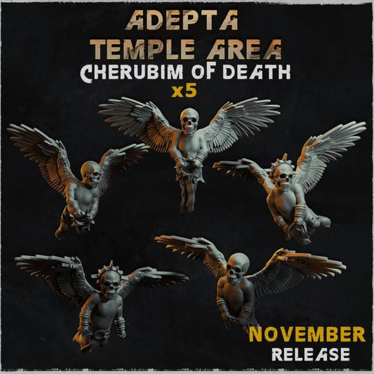 Death Cherub Basing Bits | Gothic Skeletal Angel Statue Resin Pieces | Miniature Base Decoration | Dark Temple Wargaming Diorama Scatter