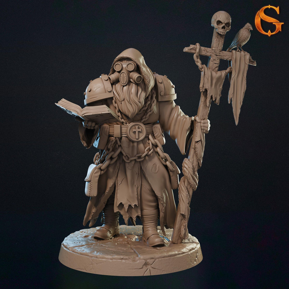 War Patriarch Miniatures | 32mm Norse Cult Leader Resin Minis | Unpainted Grimdark Elder Priest Figures | Dark Wargaming Commander Unit
