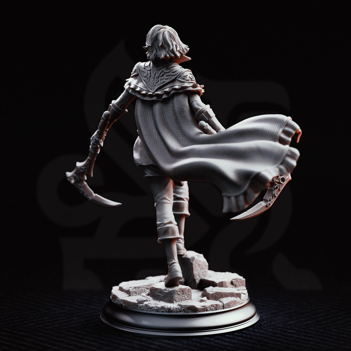 Blood Rogue Miniature Hera | 32mm 75mm Female Scythe Assassin Resin Mini | Unpainted Tabletop RPG Figure | DnD Dark Outlaw Character
