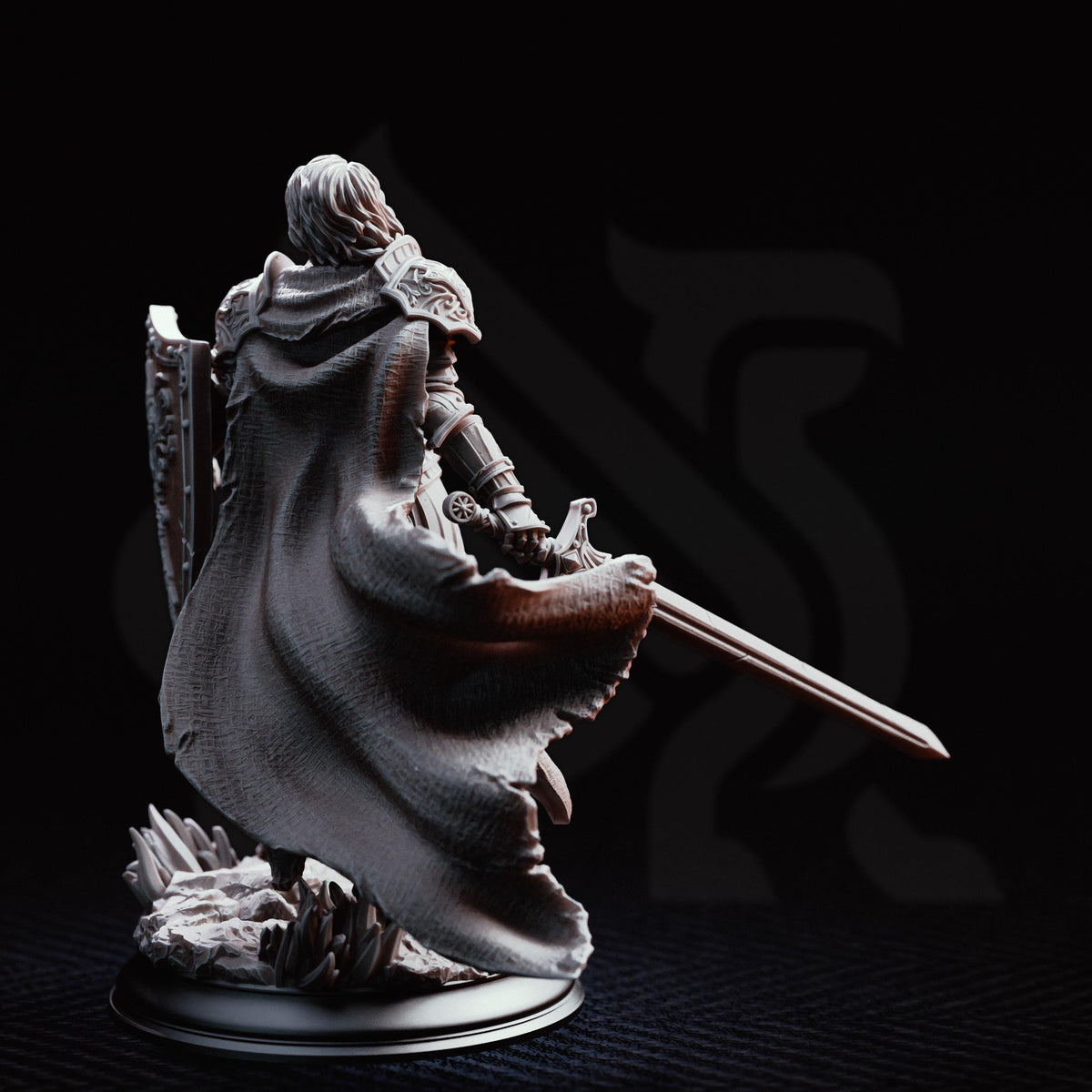 Marine Knight Miniature Alwine | 32mm 75mm Female Armored Fighter Resin Mini | Unpainted Tabletop RPG Figure | DnD Paladin NPC Character