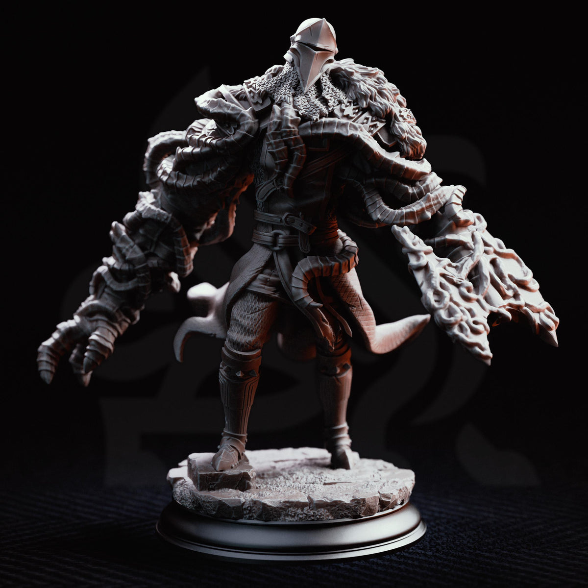 Plague Knight Miniatures Set | 32mm 75mm Blighted Undead Soldier Resin Minis | Unpainted Tabletop RPG Monster Figures | DnD Horror Enemy