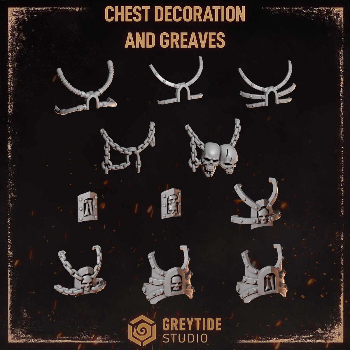 Cursed Company 2 Conversion Bits Pack | Flaming Skull Helmet & Weapon Resin Bits | Miniature Kitbash Set | Grimdark Wargaming Fire FX