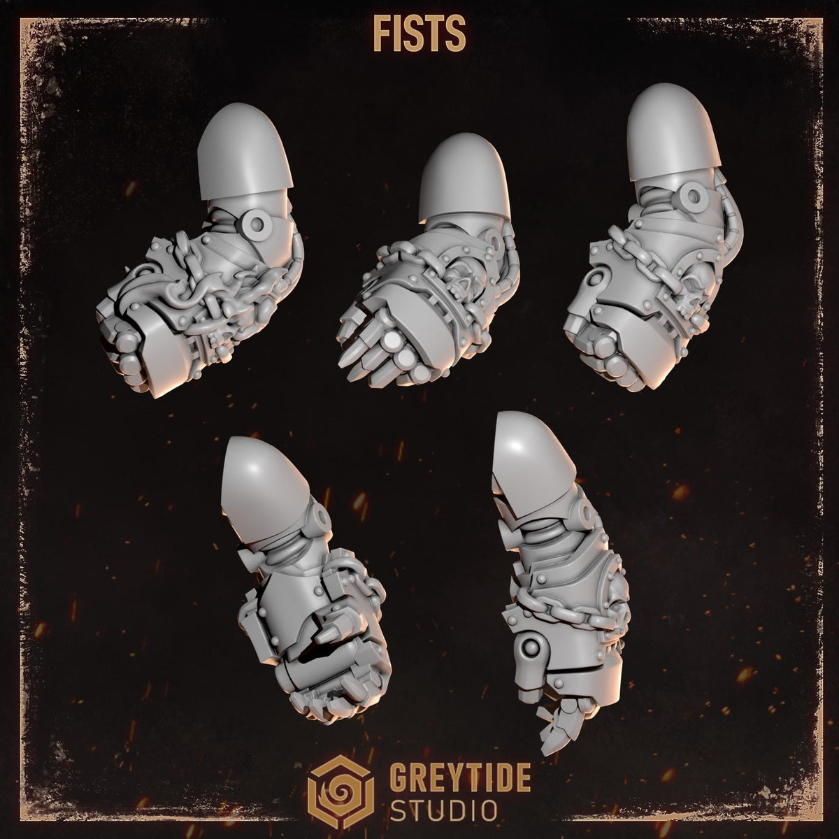 Cursed Company 2 Conversion Bits Pack | Flaming Skull Helmet & Weapon Resin Bits | Miniature Kitbash Set | Grimdark Wargaming Fire FX