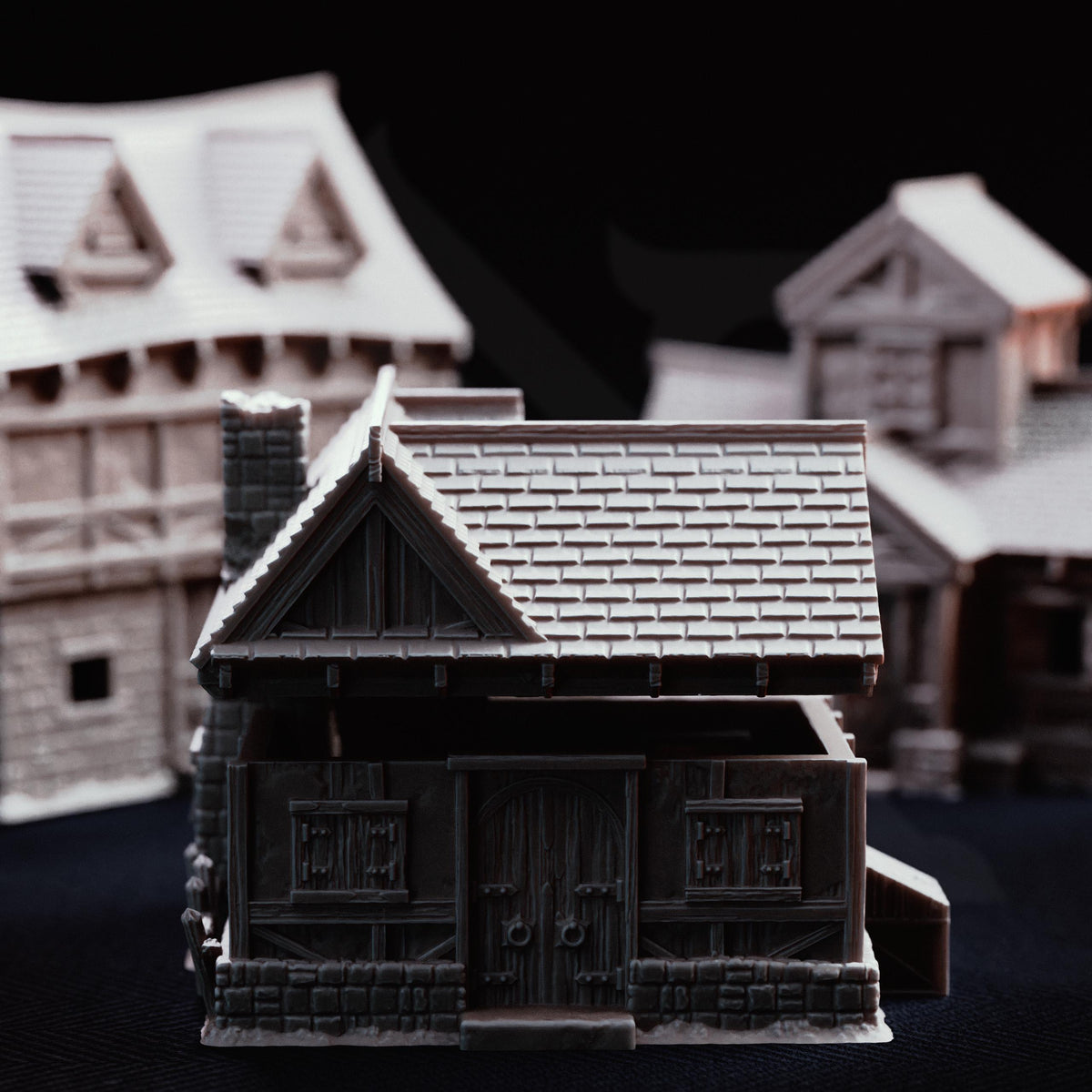 Medieval Village Terrain Set | 28mm Dark Fantasy Cottage Mill & Cabin Buildings | Tabletop RPG Wargaming Scenery | DnD Plague Town Diorama