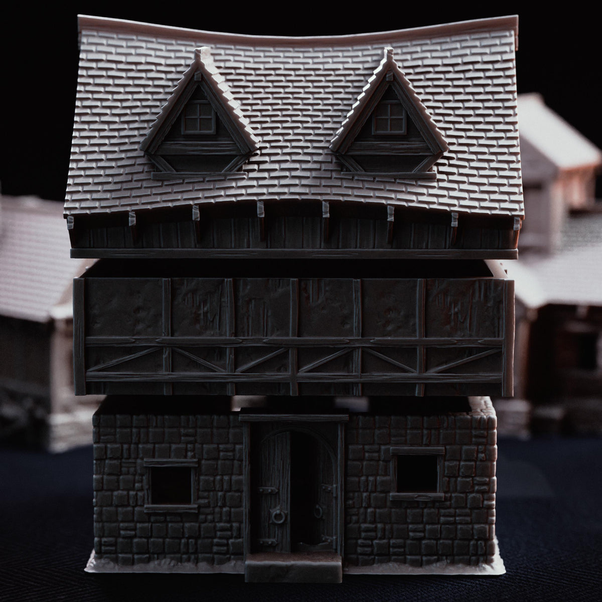 Medieval Village Terrain Set | 28mm Dark Fantasy Cottage Mill & Cabin Buildings | Tabletop RPG Wargaming Scenery | DnD Plague Town Diorama