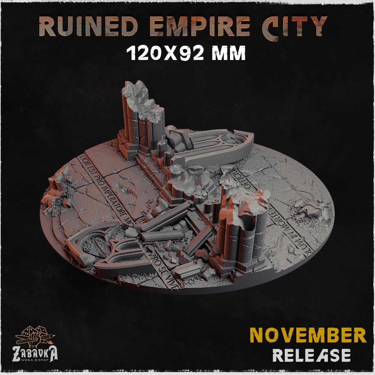 Ruined Roman City Miniature Bases & Toppers | 25mm 32mm 40mm Round Oval Sizes | Gothic Wargaming Resin Base Set | Magnet Ready Scenic Basing