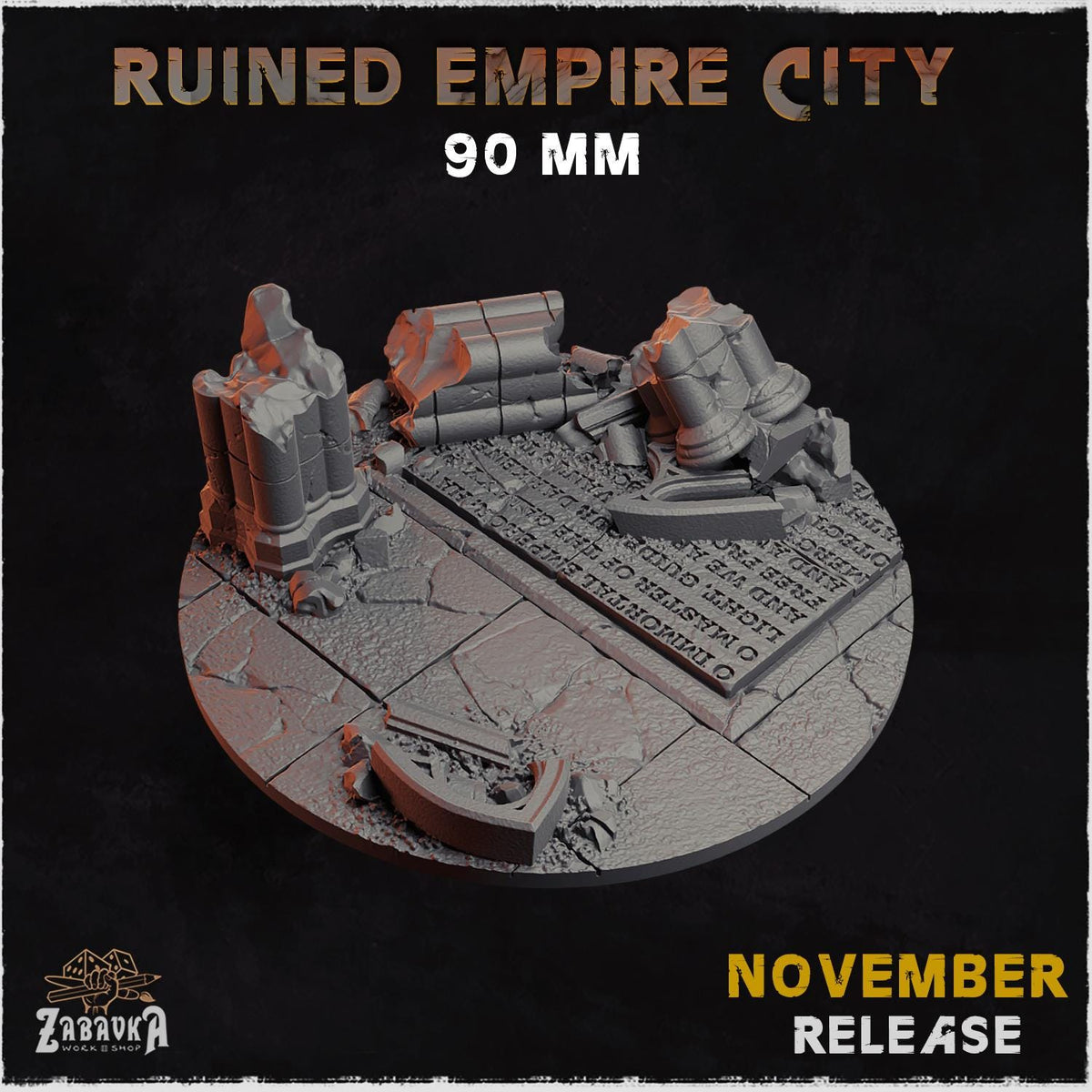 Ruined Roman City Miniature Bases & Toppers | 25mm 32mm 40mm Round Oval Sizes | Gothic Wargaming Resin Base Set | Magnet Ready Scenic Basing