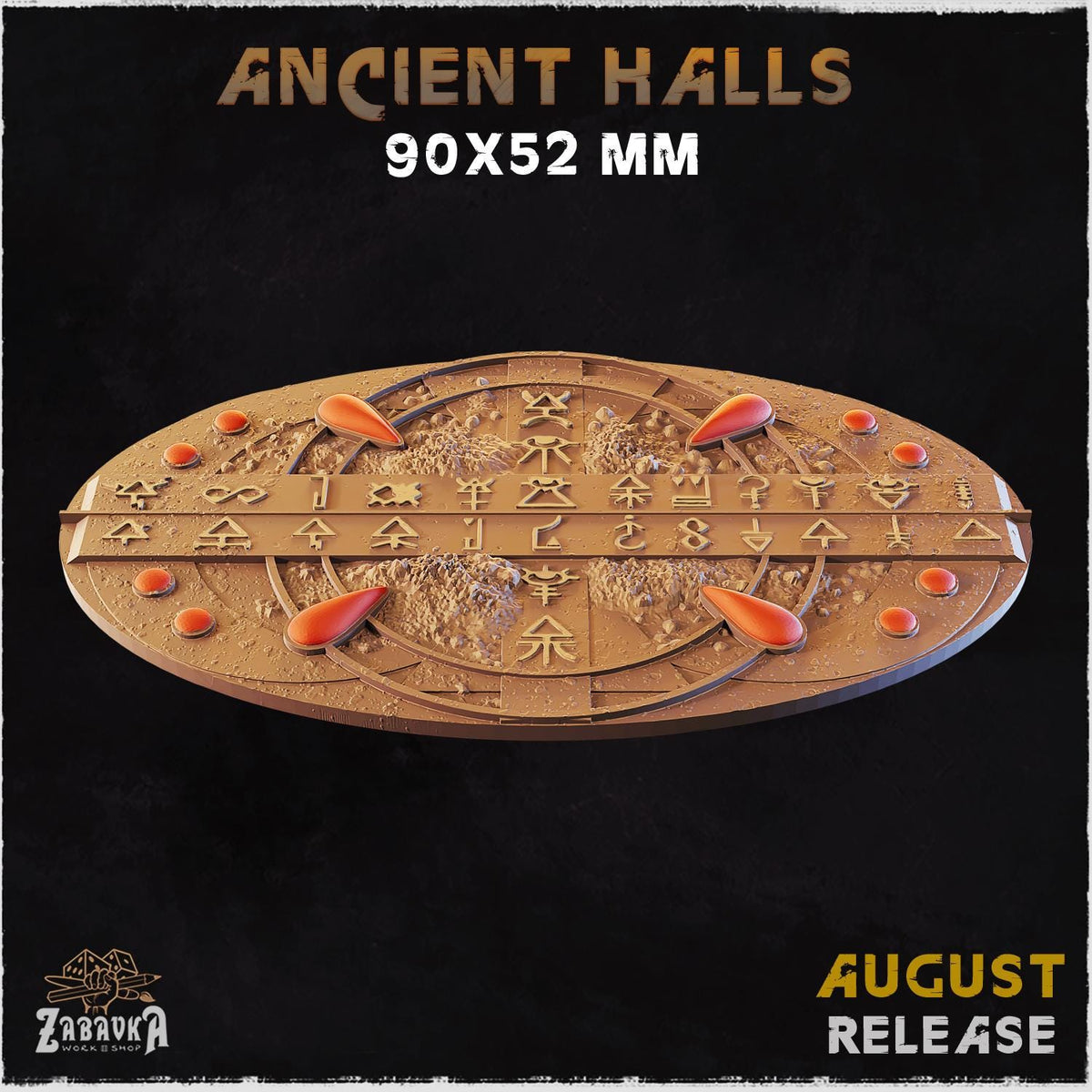 Ancient Temple Miniature Bases & Toppers | 25mm 32mm 40mm Round Oval Sizes | Arcane Crystal Wargaming Resin Base Set | Magnet Ready