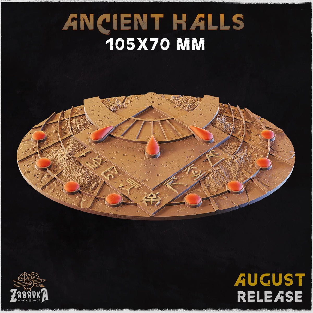 Ancient Temple Miniature Bases & Toppers | 25mm 32mm 40mm Round Oval Sizes | Arcane Crystal Wargaming Resin Base Set | Magnet Ready