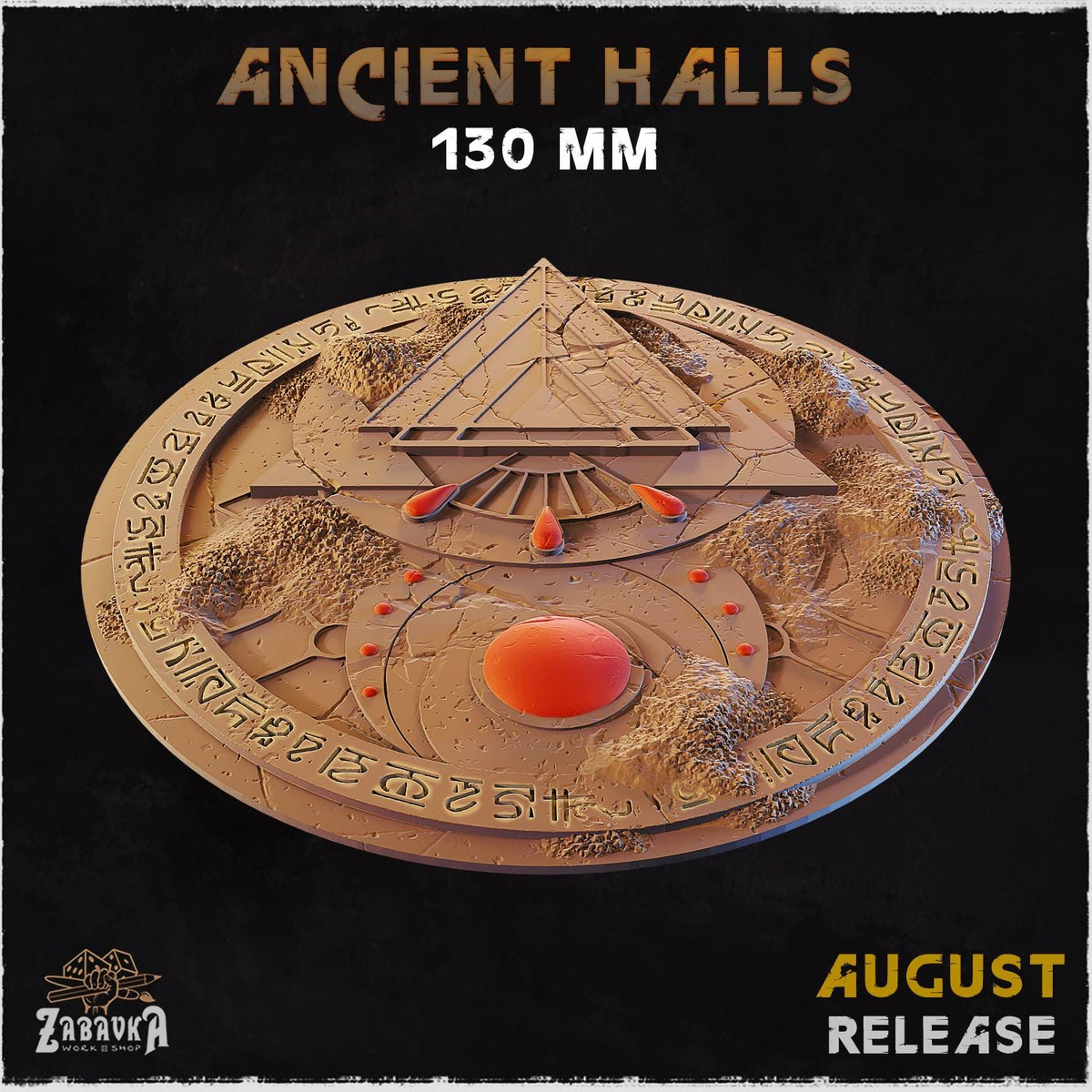 Ancient Temple Miniature Bases & Toppers | 25mm 32mm 40mm Round Oval Sizes | Arcane Crystal Wargaming Resin Base Set | Magnet Ready