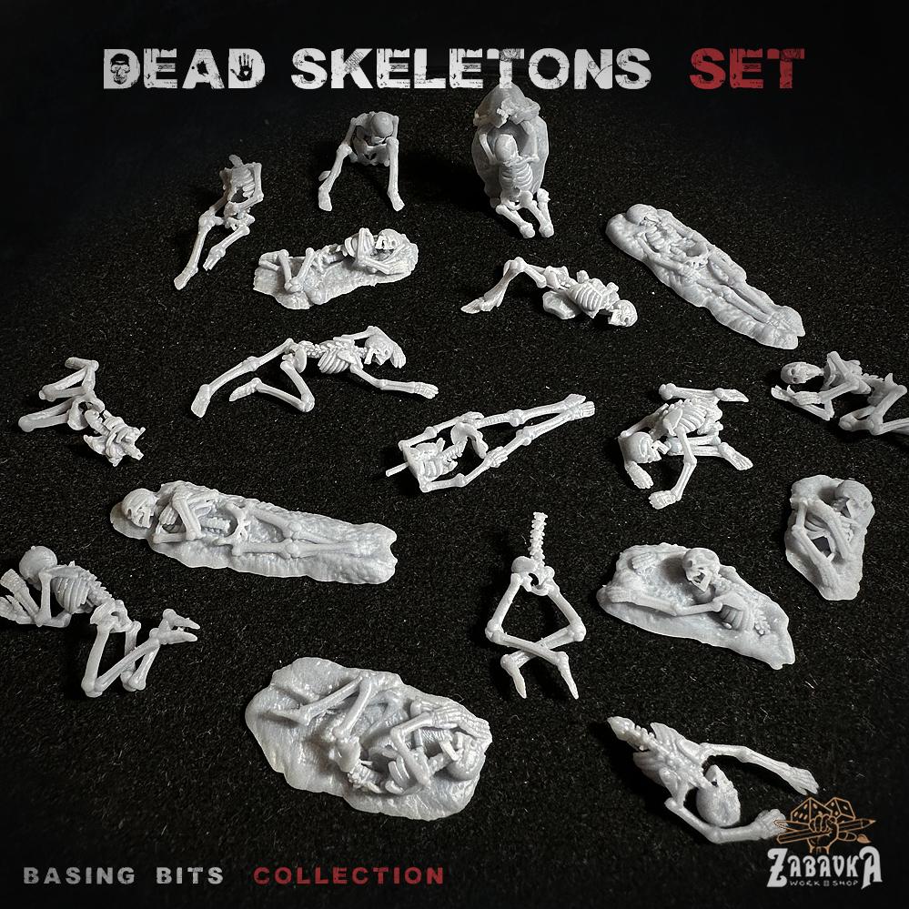 Dead Skeleton Basing Bits | Skeletal Remains Resin Pieces | Miniature Base Decoration | Undead Graveyard Wargaming Diorama Accessories