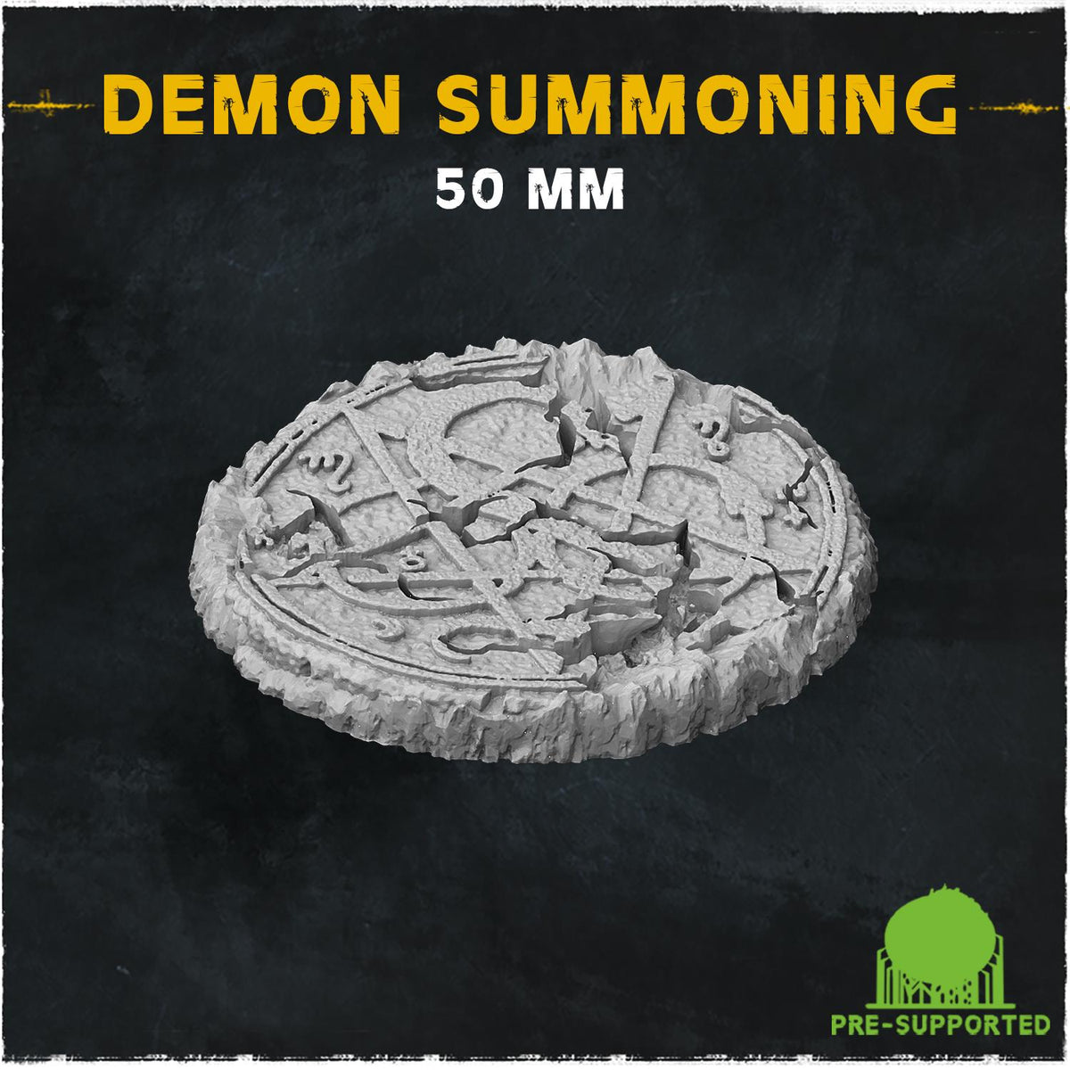Demon Summoning Circle Miniature Bases & Toppers | 25mm 32mm 40mm Round Oval | Occult Rune Wargaming Resin Base Set | Magnet Ready