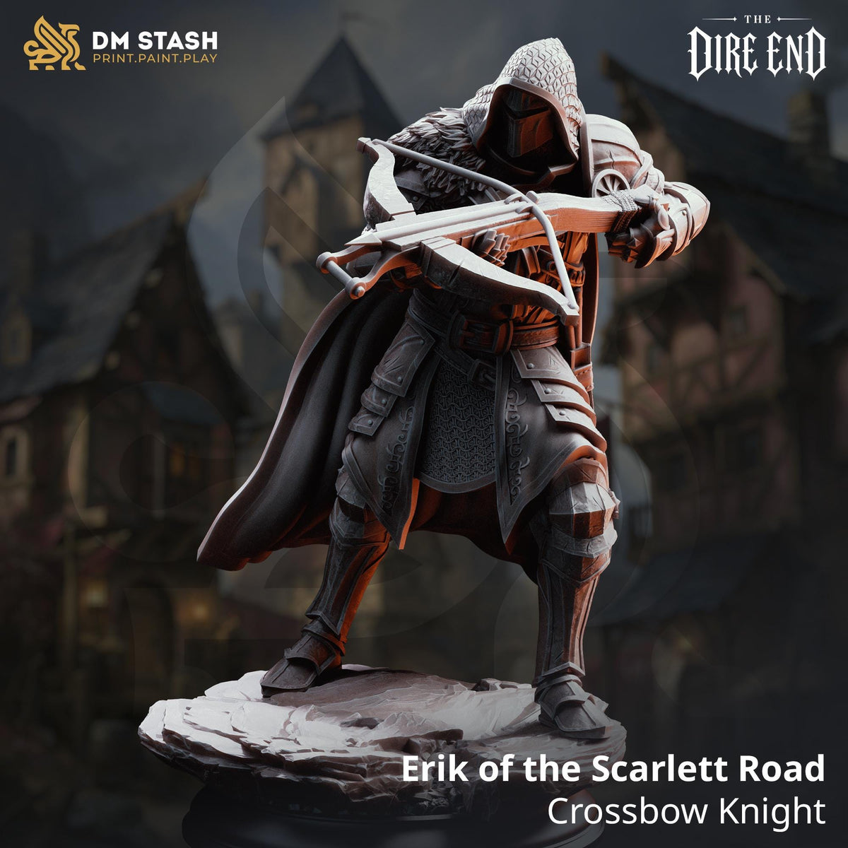 Grimdark Plague Campaign Miniature Collection | 21 Resin Minis Bust & Village Terrain Set | Unpainted Dark Fantasy RPG Bundle | DnD Knights