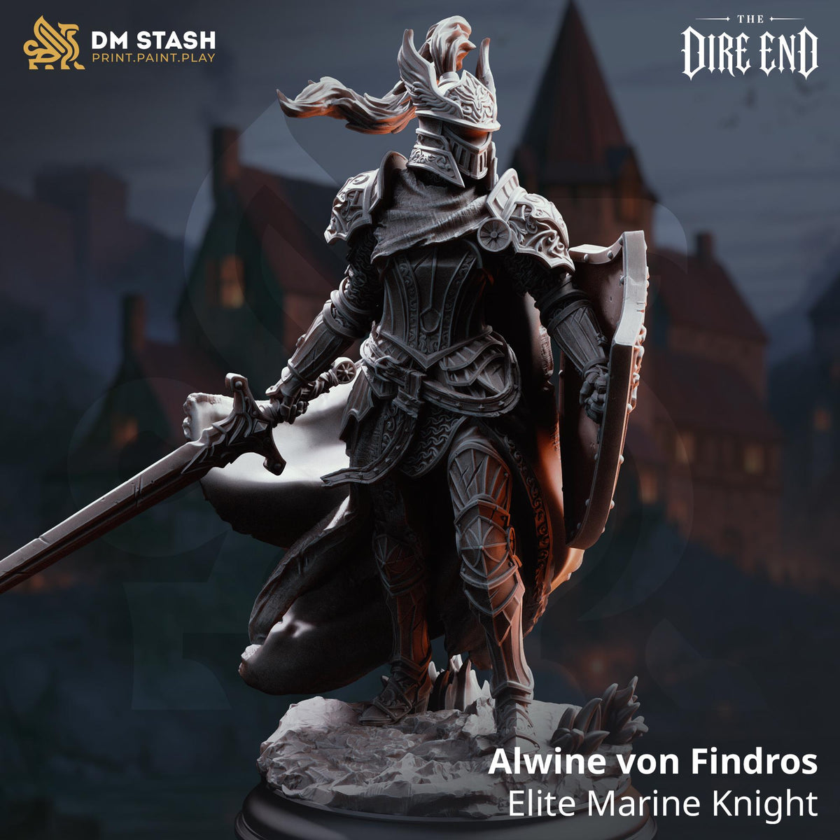Grimdark Plague Campaign Miniature Collection | 21 Resin Minis Bust & Village Terrain Set | Unpainted Dark Fantasy RPG Bundle | DnD Knights