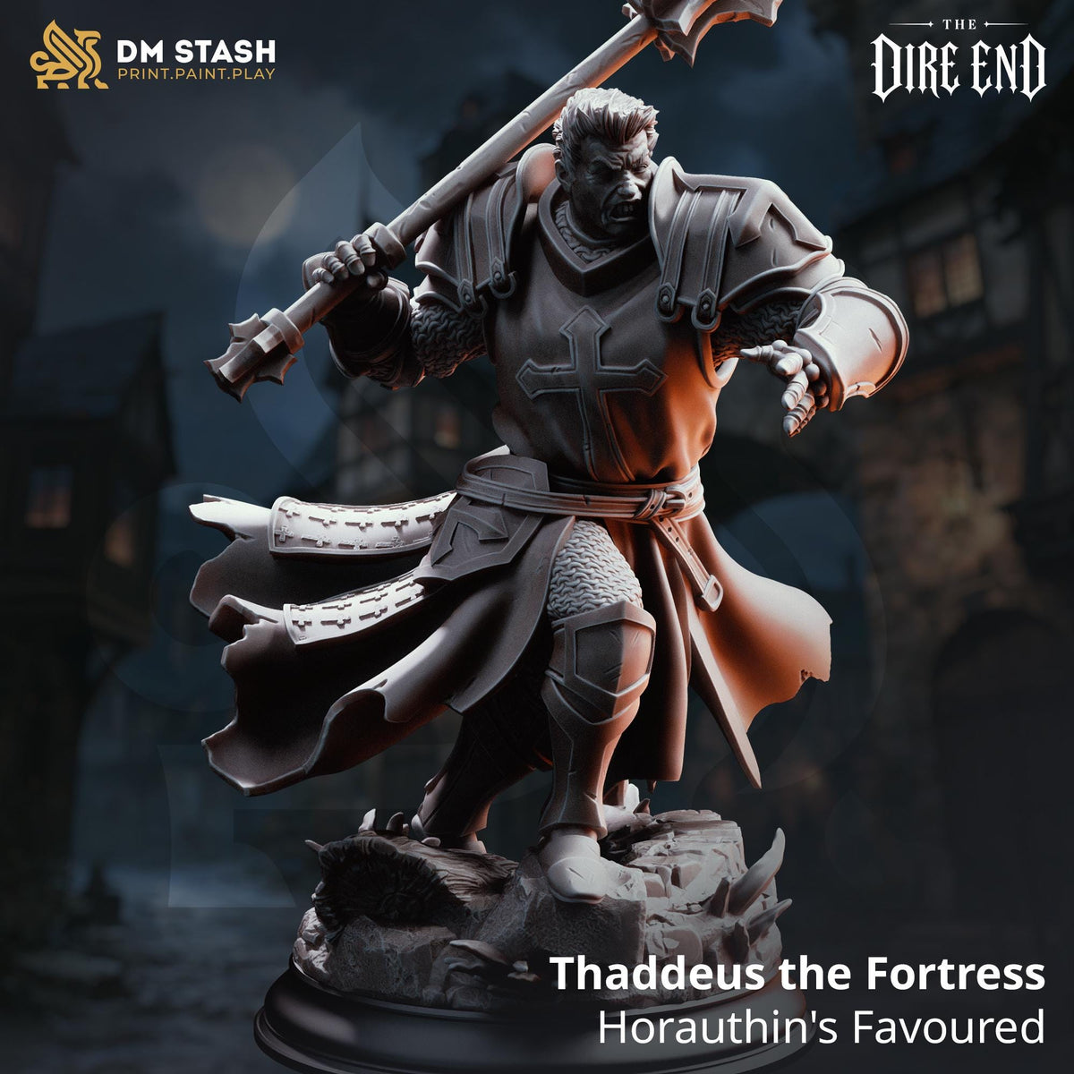 Grimdark Plague Campaign Miniature Collection | 21 Resin Minis Bust & Village Terrain Set | Unpainted Dark Fantasy RPG Bundle | DnD Knights