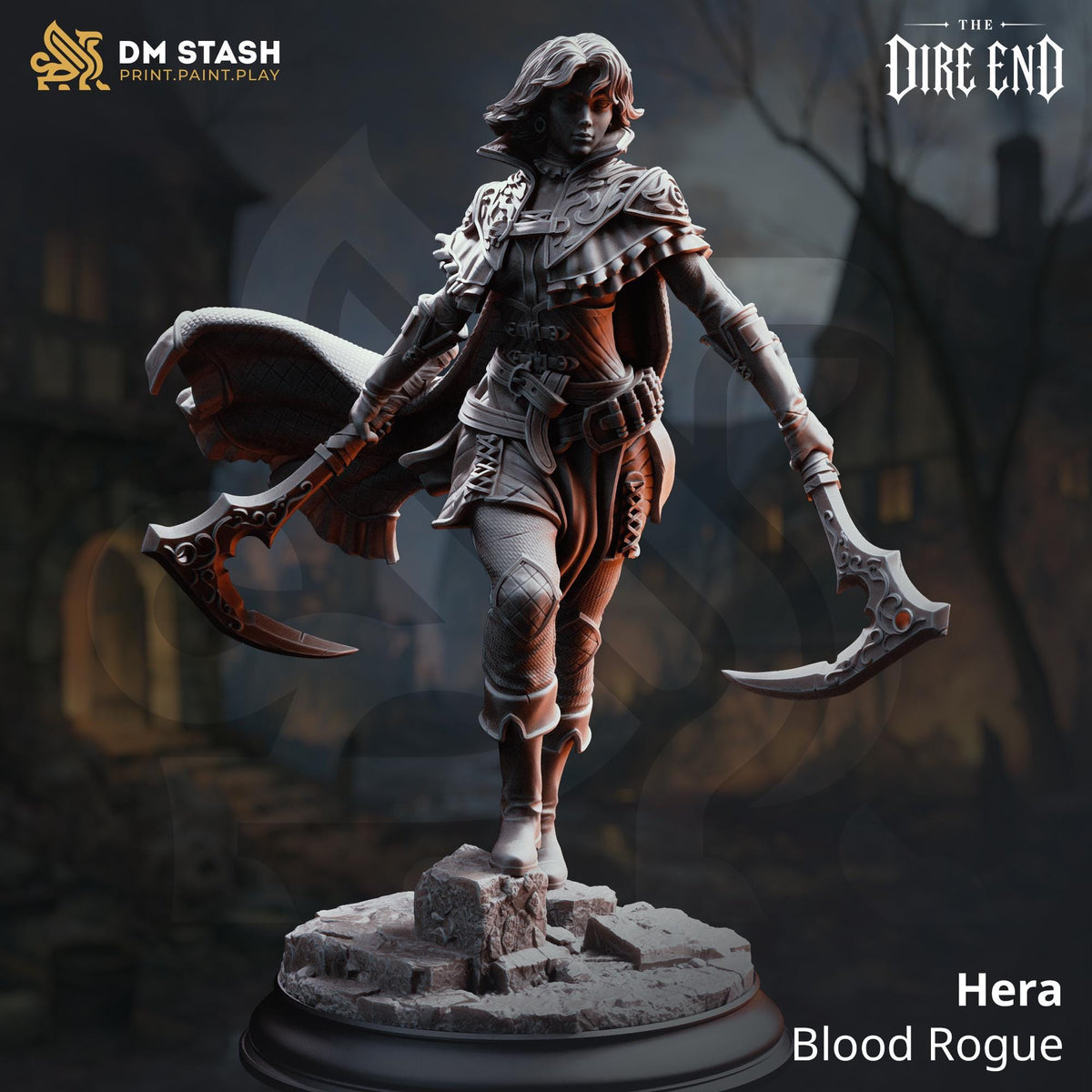 Grimdark Plague Campaign Miniature Collection | 21 Resin Minis Bust & Village Terrain Set | Unpainted Dark Fantasy RPG Bundle | DnD Knights