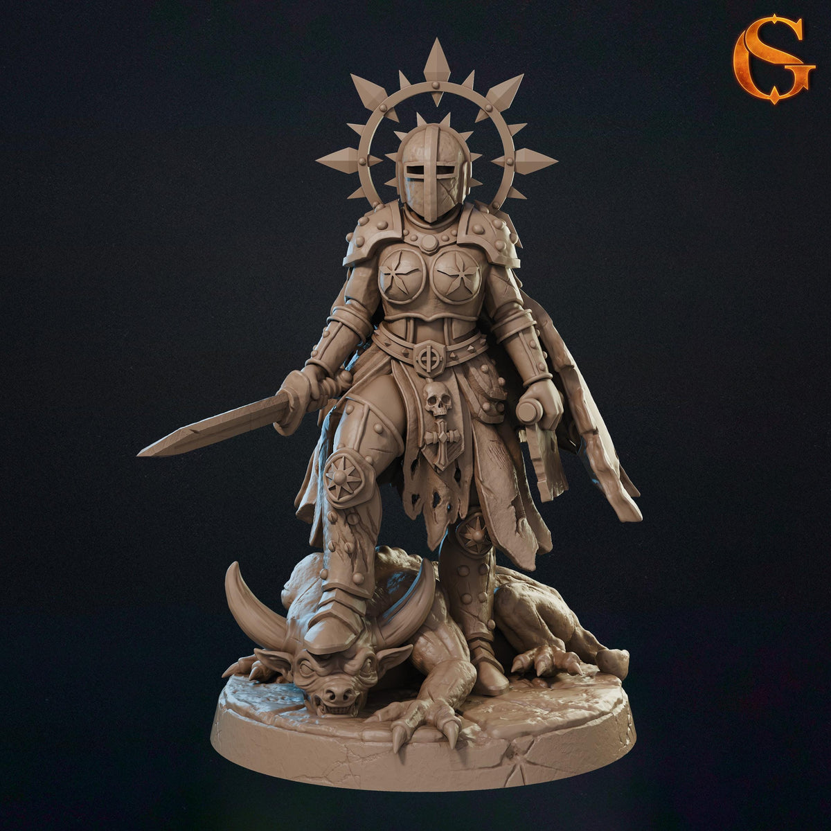 Valkyrie Battle Nun Miniatures | 32mm Norse Warrior Nun Resin Minis | Unpainted Grimdark Elite Sister Figures | Dark Wargaming Squad