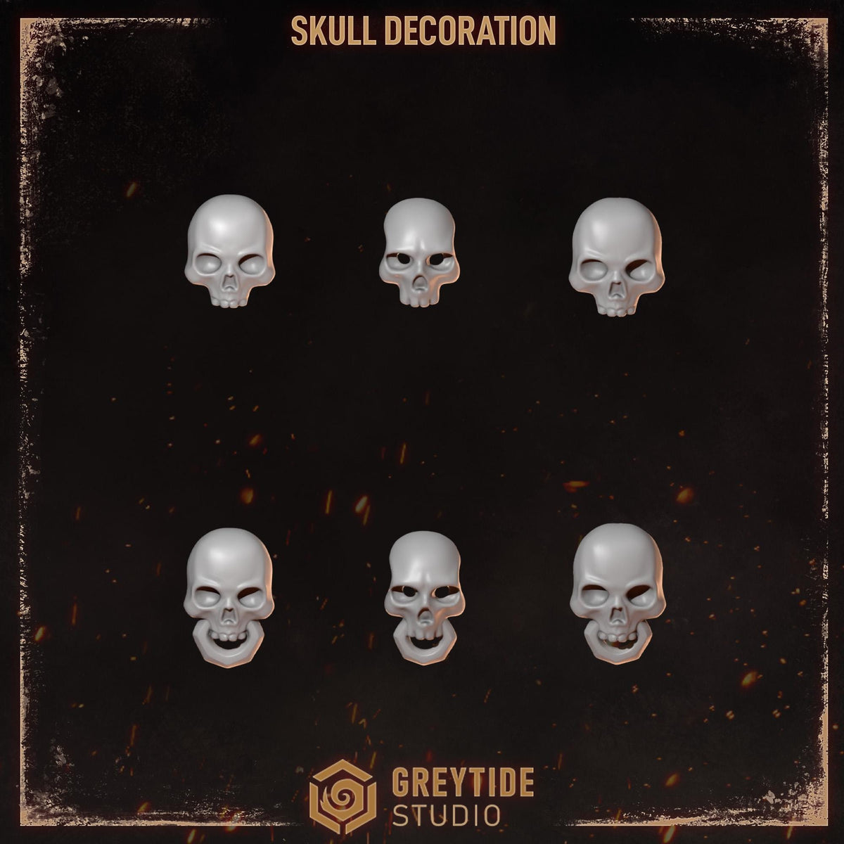 Cursed Company 2 Conversion Bits Pack | Flaming Skull Helmet & Weapon Resin Bits | Miniature Kitbash Set | Grimdark Wargaming Fire FX