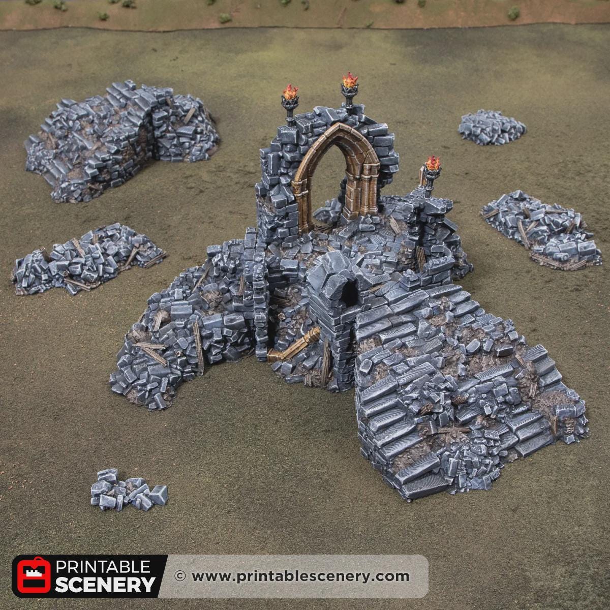 Altar of Desolation Terrain | Modular Gothic Ruins | Dark Fantasy Ritual Shrine | 32mm Tabletop Scenery
